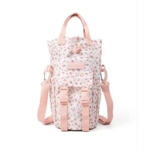Blogilates Water Bottle Sling Pink Gingham Carrier Bag Adjustable Strap